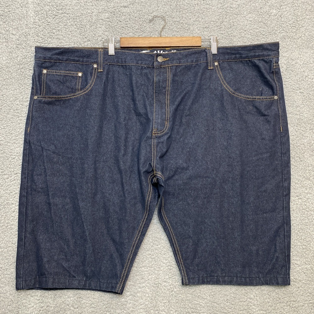 Trust Jeans Shorts Men 52x14" Blue Denim Dark Wash Jorts Hop Hop Streetwear